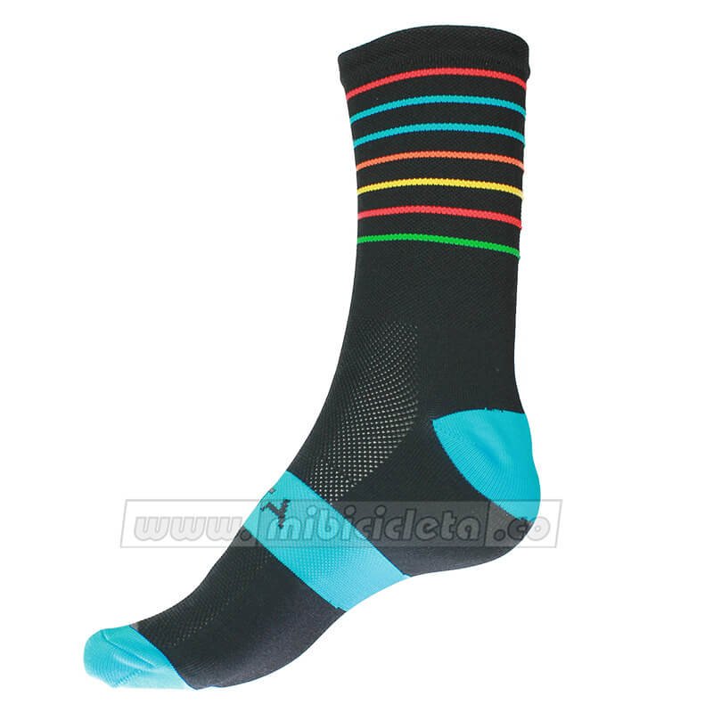 Medias Para Ciclismo Negras Casual Lineas 10-12
