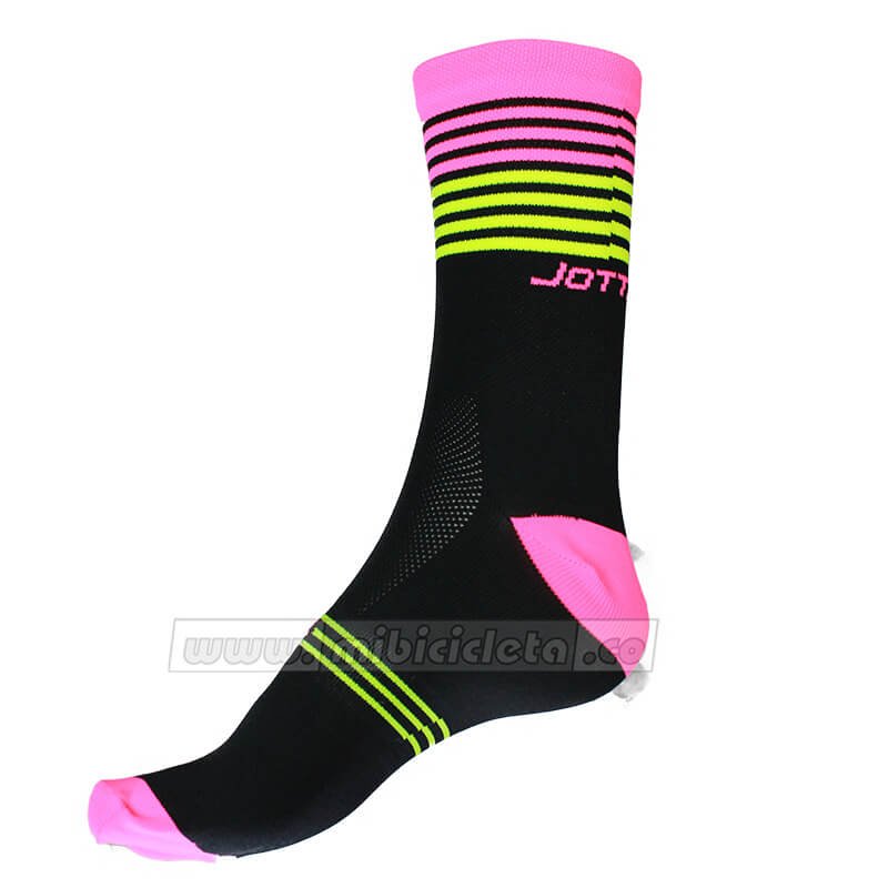 Medias Para Ciclismo Negra Ruta Fucsia 10-12