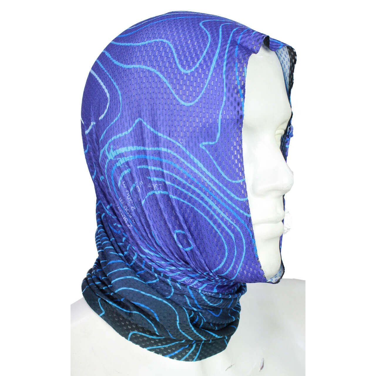 Cogote Microperforado Curvas Nivel Azul Multifuncional