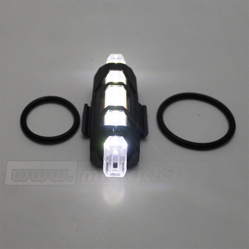Luz Trasera 5 Leds Blanco Recargable 4 Modos - Imagen 2