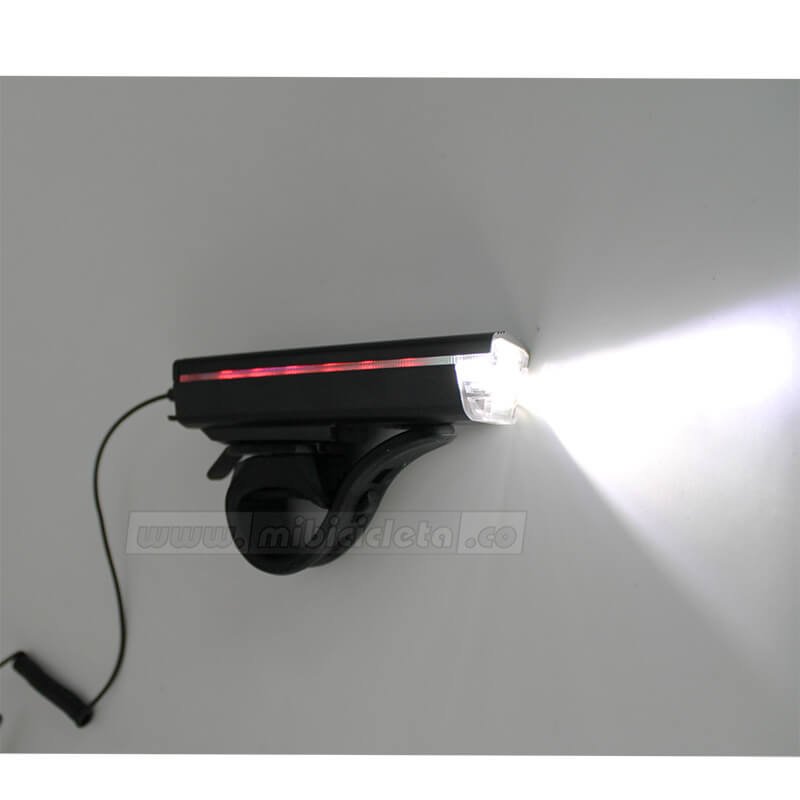 Luz Delantera 300 Lm C/Bocina Y Sensor Aluminio Hj-062 - Imagen 2