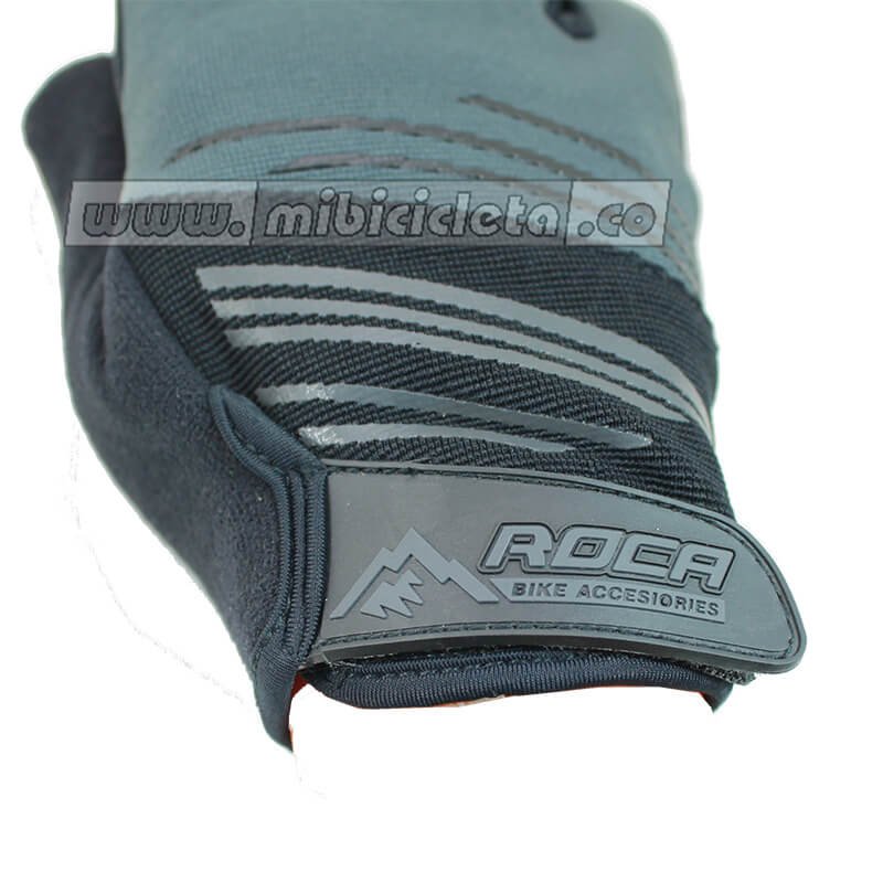 Guantes Ciclismo Largos Rocca Gris Palma Estampada - Imagen 3