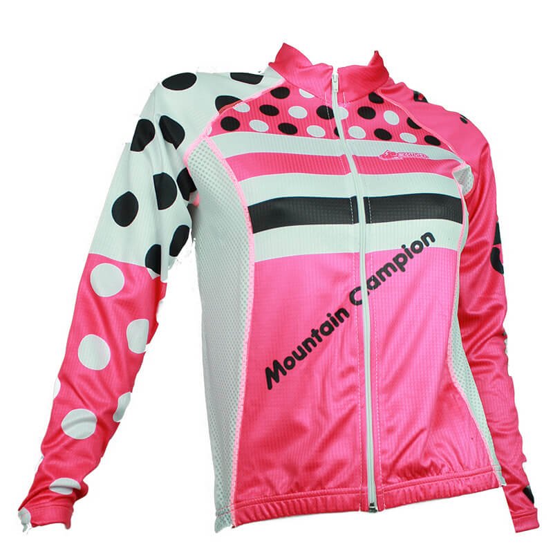 Jersey Dama Manga Larga Puntos Fucsia Scalar