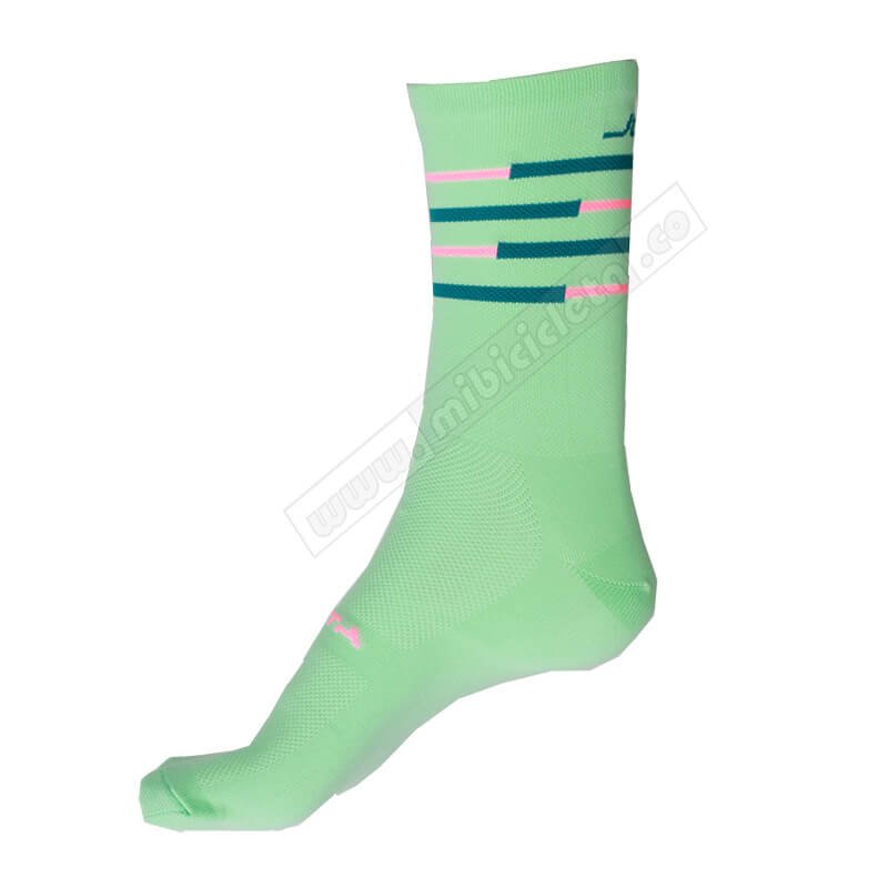 Medias Para Ciclismo Esmeralda Bandas Verde 10-12