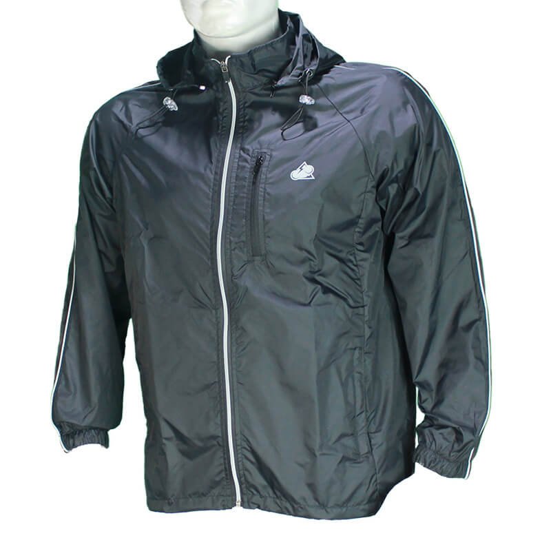 Chaqueta Rompevientos Vento Negra Con 3 Bolsillos