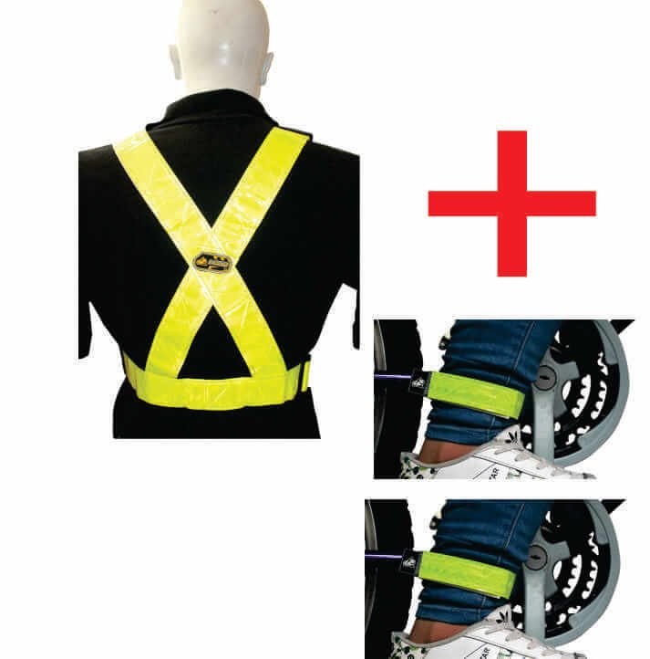Kit Tirantas Reflectivas Scalar Tipo Arnes High Gloss 2"P + Bandas pantalon 1"P