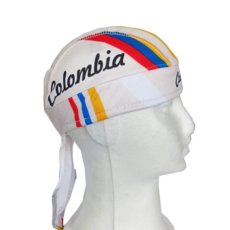 Pañoleta de Ciclismo Estampada 01 Resortada Colombia Retro Biege