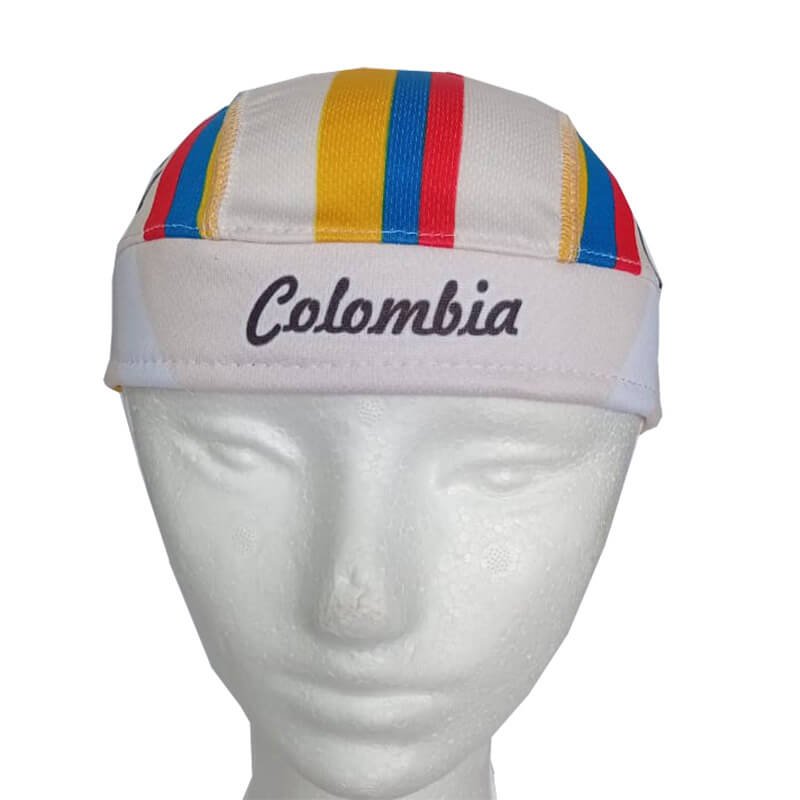 Pañoleta de Ciclismo Estampada 01 Resortada Colombia Retro Biege - Imagen 2