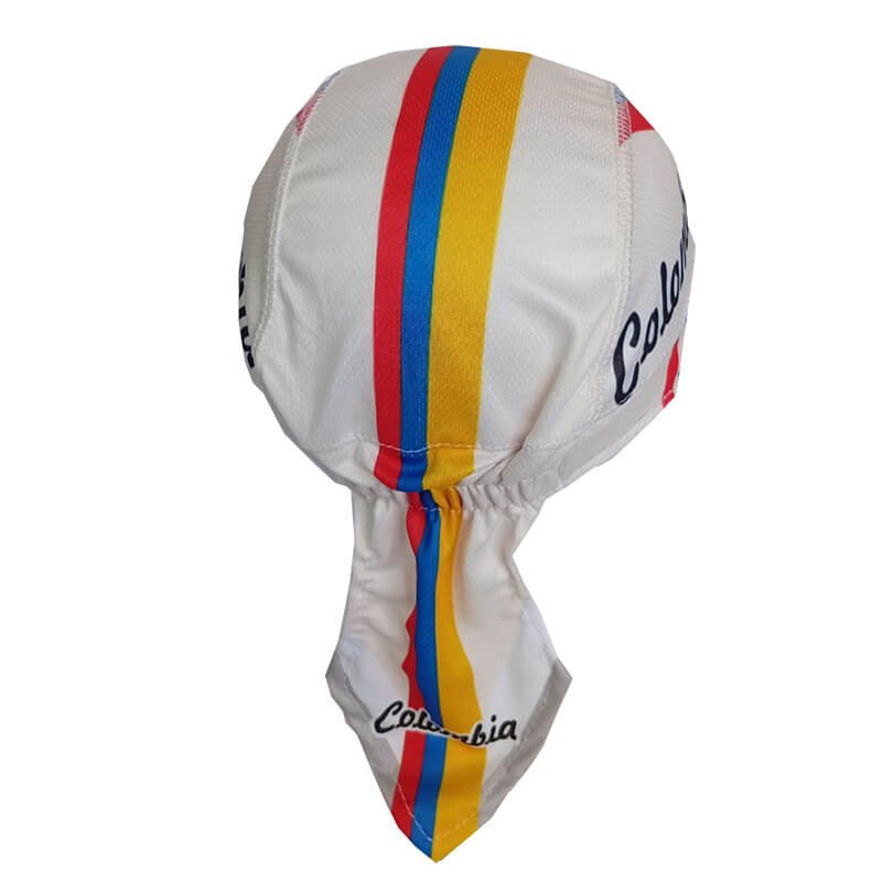 Pañoleta de Ciclismo Estampada 01 Resortada Colombia Retro Biege - Imagen 3